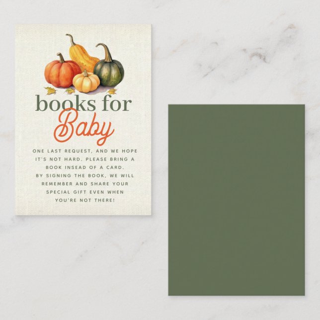 Oh My Gourd Little Pumpkin Books For Baby Enclosure Card (Front/Back)