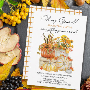 Oh My Gourd Pumpkin Thanksgiving Engagement Party Invitation