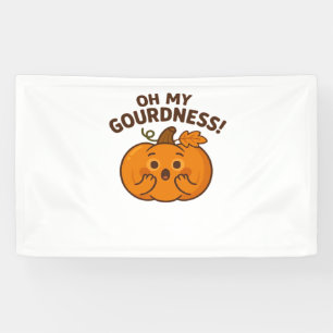 Oh My Gourdness! – Surprised Pumpkin Kawaii Art Cl Banner