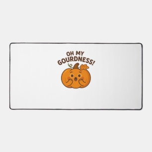 Oh My Gourdness! – Surprised Pumpkin Kawaii Art Cl Desk Mat