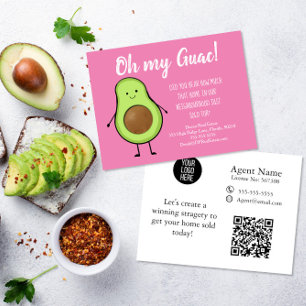 Oh My Guac Realtor Postcard avocado