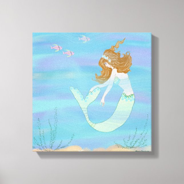Oh My, I'm a Fish with Mermaid Canvas Print (Front)