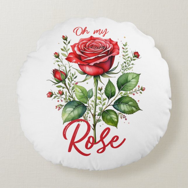 Oh my Rose Round Cushion (Front)