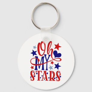 Oh My Stars Fireworks 4th Of July Independence Day Key Ring
