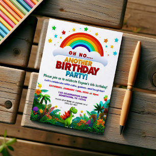 Oh No! Another Dinosaur Themed Birthday Party Invitation