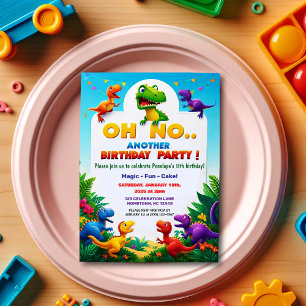 Oh No! Another Dinosaur Themed Birthday Party Invitation