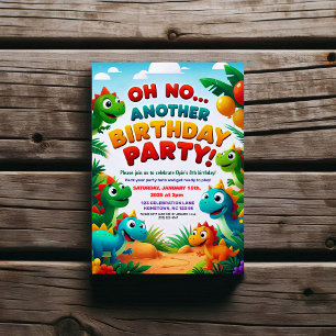 Oh No! Another Dinosaur Themed Birthday Party Invitation