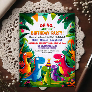 Oh No! Another Dinosaur Themed Birthday Party Postcard