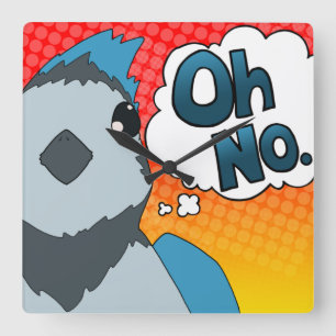 Oh No Bird Square Wall Clock