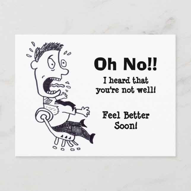 Oh No Feel Better Soon Postcard (Front)