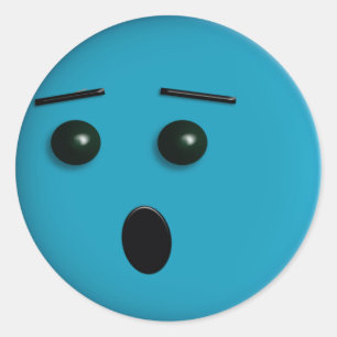 Oh No Frightened Face Classic Round Sticker