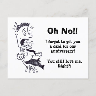 Oh No I Forgot Our Anniversary Postcard