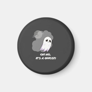 Oh no, it's a ghost! Cute funny black Halloween Magnet