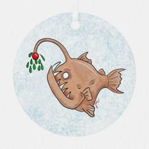 Oh No! Mistletoe Anglerfish Metal Tree Decoration