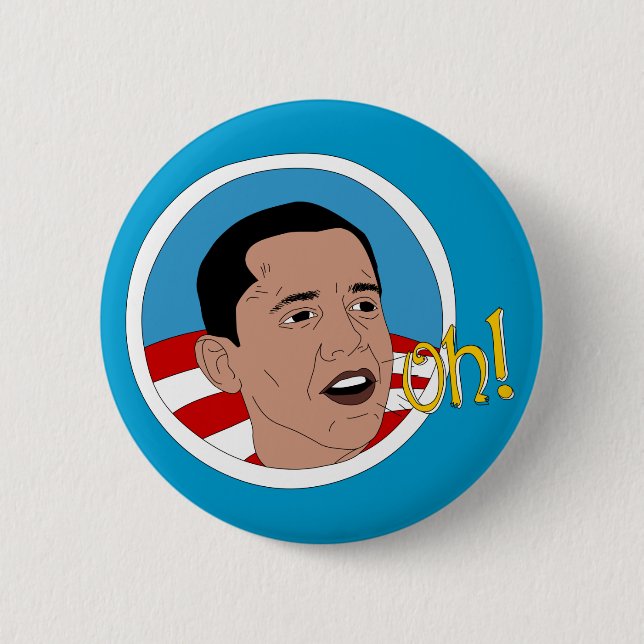 Oh! Obama Doodle Art Button (Front)
