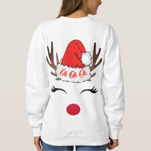Oh Oh Oh Ugly White Reindeer Christmas Sweatshirt
