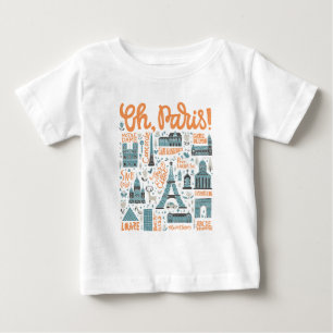 Oh, Paris! Town Typography Baby T-Shirt