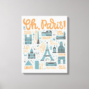 Oh, Paris! Town Typography Canvas Print