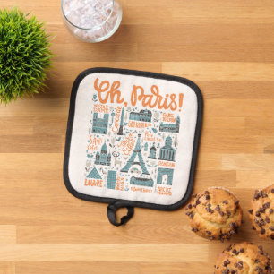 Oh, Paris!   Town Typography Pot Holder