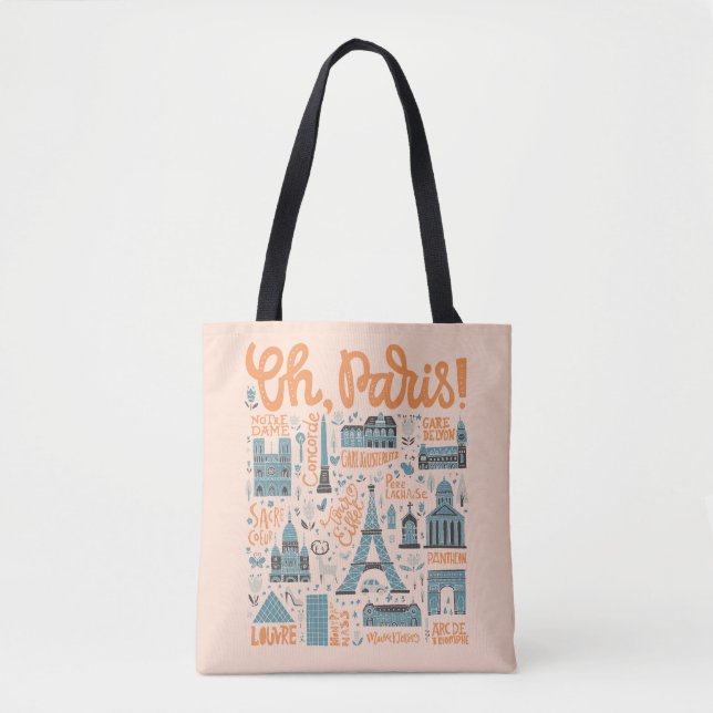Oh, Paris! | Town Typography Tote Bag (Front)