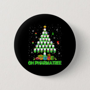 Oh Pharmatree Christmas Tree Pharmacy Medication P 6 Cm Round Badge