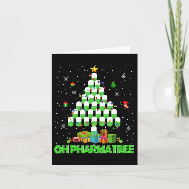 Oh Pharmatree Christmas Tree Pharmacy Medication P Card (Front)