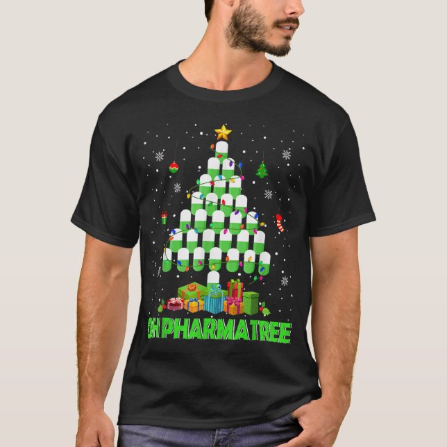 Oh Pharmatree Christmas Tree Pharmacy Medication P T-Shirt (Front)