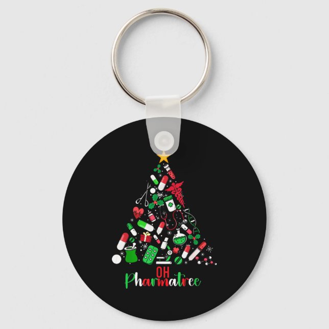 Oh Pharmatree Pharmacy Christmas Pharmacist Tech M Key Ring (Front)