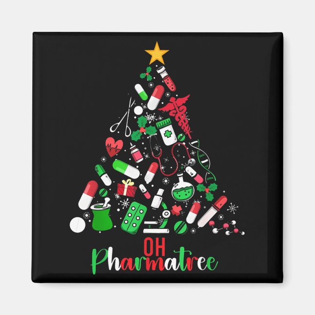 Oh Pharmatree Pharmacy Christmas Pharmacist Tech M Magnet (Front)