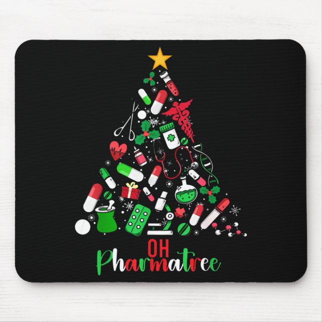Oh Pharmatree Pharmacy Christmas Pharmacist Tech M Mouse Mat (Front)