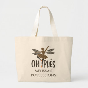 Oh Plies Ballet Practice Custom Large Tote Bag