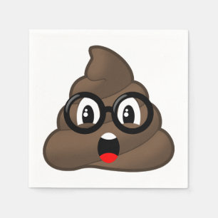 Oh Poop Emoji w/Glasses Napkin