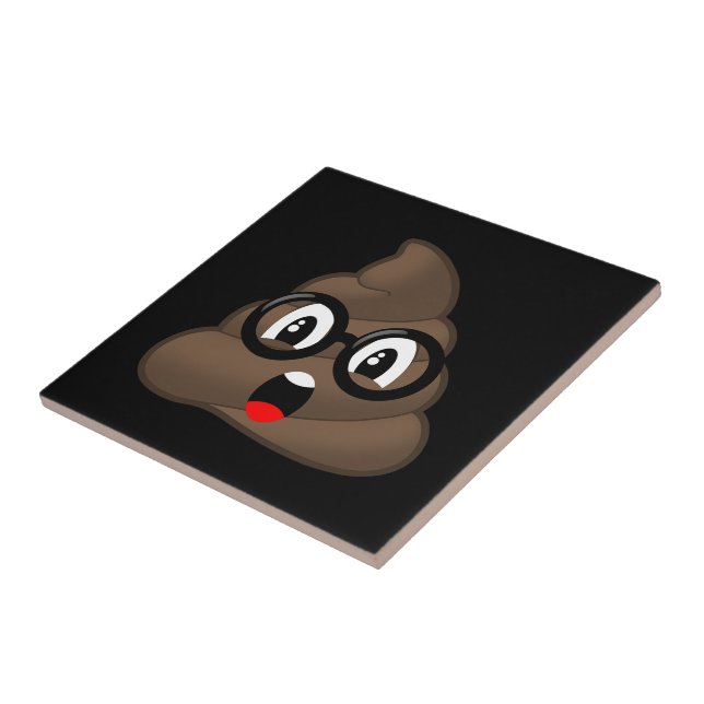 Oh Poop Emoji w/Glasses Tile (Side)