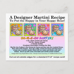 Oh-R-E-Oh Cookie Martini Recipe Card Postcard