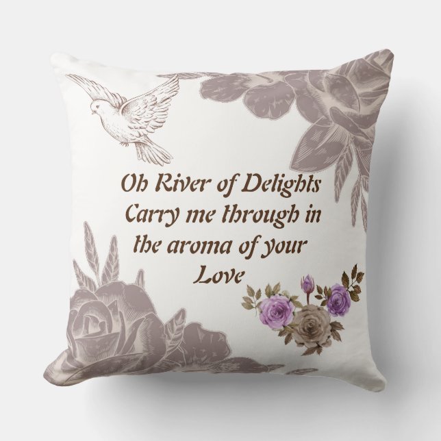 Oh River of Delights Floral Butterfly Pillow (Front)