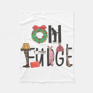 Oh Santa Hat Fun Christmas Story Family Christmas  Fleece Blanket