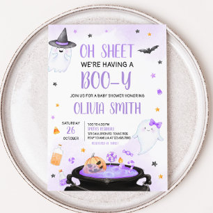 Oh Sheet Boo-y Halloween Baby Shower Invitation