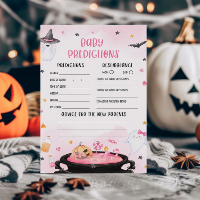 Oh Sheet Ghoul Halloween Baby Predictions Game (Pink Oh Sheet Baby Shower Baby Predictions Game)