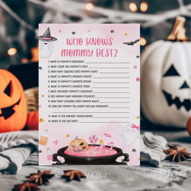 Oh Sheet Ghoul Halloween Who knows Mummy Best Game (Pink Oh Sheet Baby Shower Who knows Mommy Best Game)