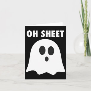 Oh Sheet - Humourous Halloween Ghost Pun Oh Mens  Card