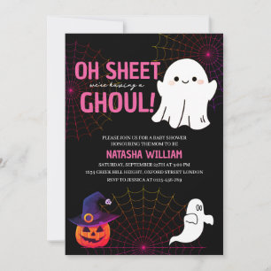 Oh Sheet It's a Ghoul Halloween Baby Shower  Invitation