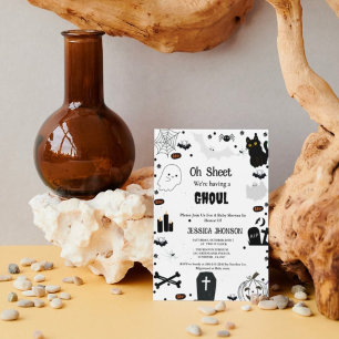 Oh Sheet we having a ghoul halloween baby shower Invitation