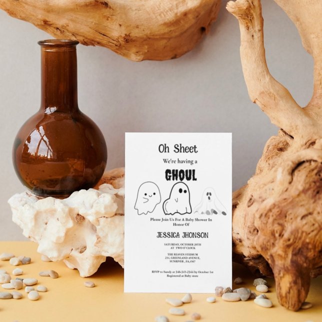 Oh Sheet we having a ghoul halloween baby shower Invitation (Creator Uploaded)