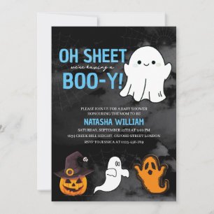 Oh Sheet we're having a Boo-y Boy Halloween Invitation