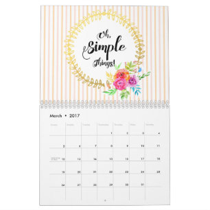 Oh, Simple Things! Calendar
