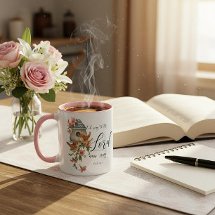 Oh, sing to the Lord a new song. Birds and house Mug