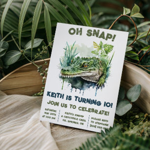 Oh Snap! Alligator, Crocodile Birthday Party Invitation