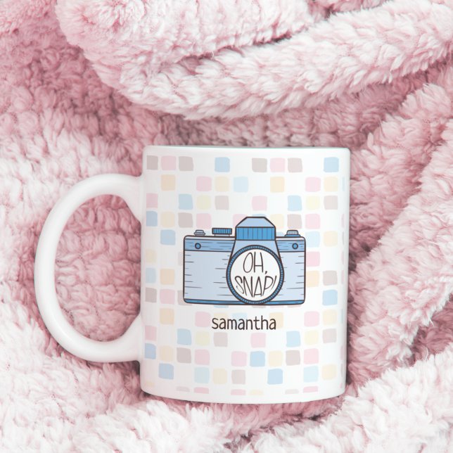 Oh Snap! Blue Pastel Camera Coffee Mug (Creator Uploaded)