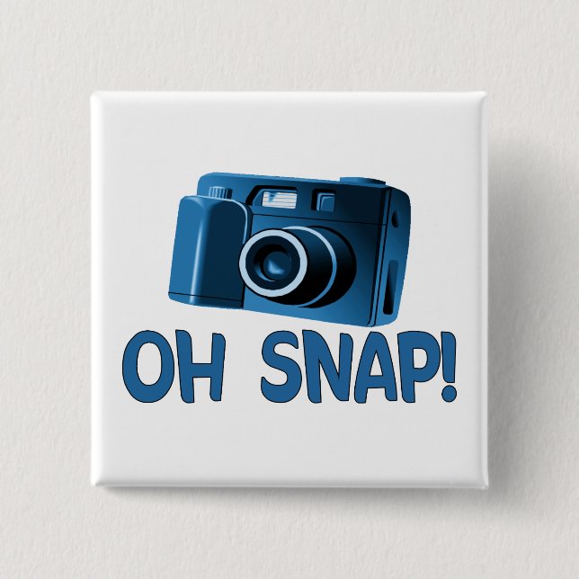 Oh Snap Camera 15 Cm Square Badge (Front)