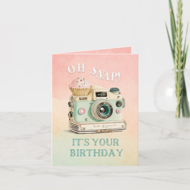 Oh Snap | Camera  Birthday Card (Front)